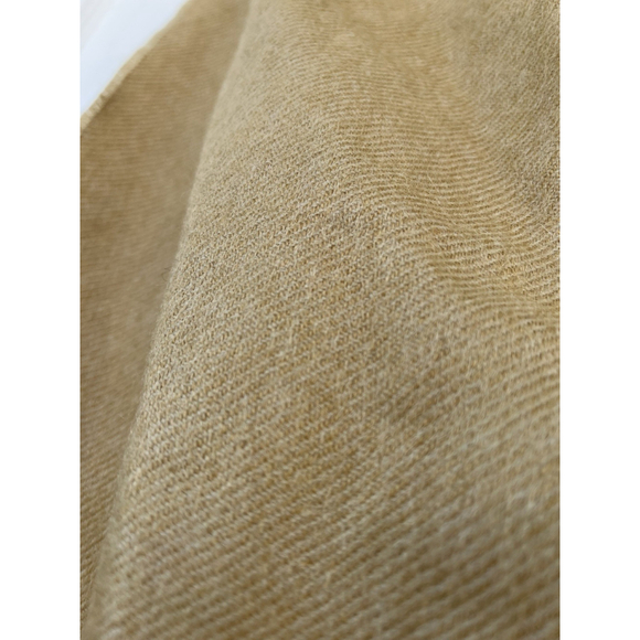 Baby Alpaca Scarf Solid Camel Beige Soft Warm Fringe Peru - Picture 5 of 15